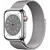 Умные часы Apple Watch Series 8 45 мм (корпус из нержавеющей стали, серебристый/серебристый, миланский сетчатый браслет)