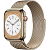 Умные часы Apple Watch Series 8 45 мм (корпус из нержавеющей стали, золотистый/золотистый, миланский сетчатый браслет)