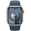 Умные часы Apple Watch Series 9 41 мм (алюминиевый корпус, серебристый/грозовой синий, спортивный силиконовый ремешок M/L)
