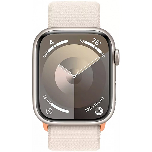Умные часы Apple Watch Series 9 41 мм (алюминиевый корпус, звездный свет/звездный свет, нейлоновый ремешок)
