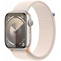 Умные часы Apple Watch Series 9 45 мм (алюминиевый корпус, звездный свет/звездный свет, нейлоновый ремешок)