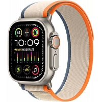 Умные часы Apple Watch Ultra 2 LTE 49 мм (титановый корпус, титановый/бежево-оранжевый, нейлоновый ремешок размера M/L)