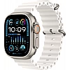 Умные часы Apple Watch Ultra 2 LTE 49 мм (титановый корпус, титановый/белый, ремешок из эластомера)