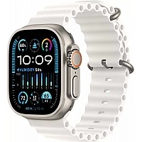 Умные часы Apple Watch Ultra 2 LTE 49 мм (титановый корпус, титановый/белый, ремешок из эластомера)