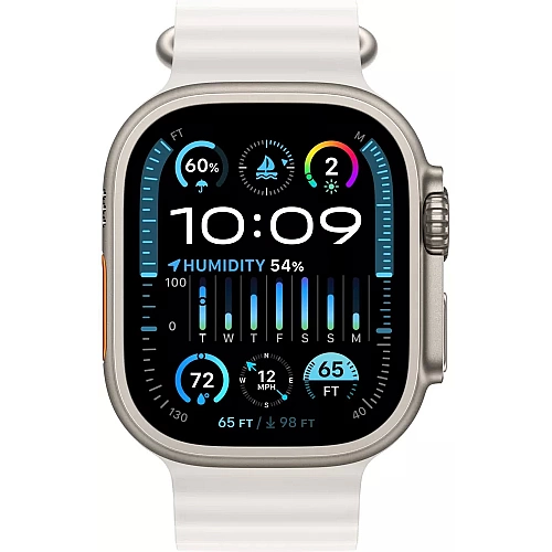 Умные часы Apple Watch Ultra 2 LTE 49 мм (титановый корпус, титановый/белый, ремешок из эластомера)