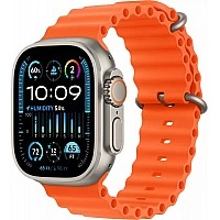 Умные часы Apple Watch Ultra 2 LTE 49 мм (титановый корпус, титановый/оранжевый, ремешок из эластомера)