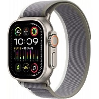 Умные часы Apple Watch Ultra 2 LTE 49 мм (титановый корпус, титановый/серо-зеленый, нейлоновый ремешок размера S/M)