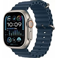 Умные часы Apple Watch Ultra 2 LTE 49 мм (титановый корпус, титановый/синий, ремешок из эластомера)