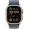 Умные часы Apple Watch Ultra 2 LTE 49 мм (титановый корпус, титановый/синий, текстильный ремешок размера L)