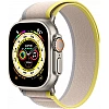 Умные часы Apple Watch Ultra LTE 49 мм (титановый корпус, титановый/желто-бежевый, нейлоновый ремешок размера S/M)