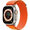 Умные часы Apple Watch Ultra LTE 49 мм (титановый корпус, титановый/оранжевый, текстильный ремешок размера M)