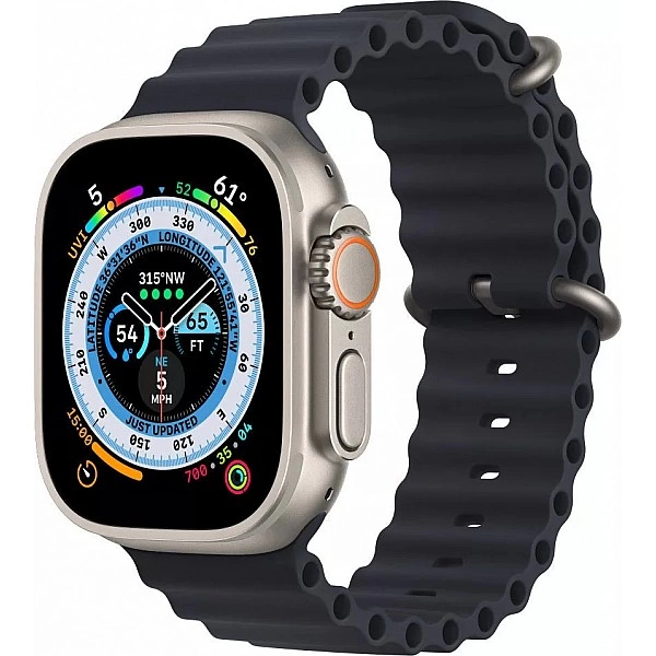 Умные часы Apple Watch Ultra LTE 49 мм (титановый корпус, титановый/темно-серый, ремешок из эластомера)