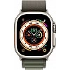 Умные часы Apple Watch Ultra LTE 49 мм (титановый корпус, титановый/темно-зеленый, текстильный ремешок размера M)