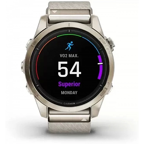 Умные часы Garmin Epix Pro Gen 2 Sapphire 42 мм (мягкое золото/крем, с нейлоновым и силиконовым ремешками)