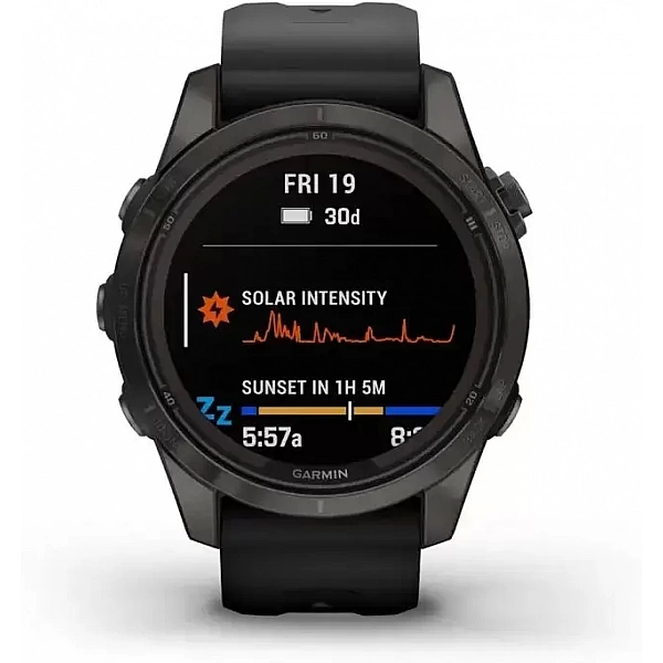 Умные часы Garmin Fenix 7S Pro Sapphire Solar (карбоново-серый титан/черный)