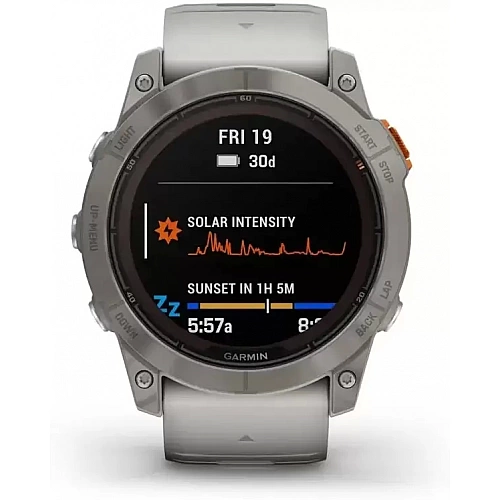 Умные часы Garmin Fenix 7 Pro Sapphire Solar (титан/оранжевый)