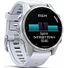 Умные часы Garmin Fenix 8 43мм (серебристый, белый ремешок)