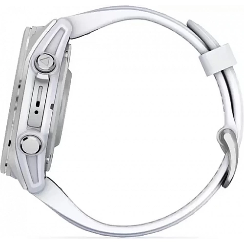 Умные часы Garmin Fenix 8 43мм (серебристый, белый ремешок)