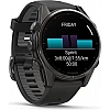 Умные часы Garmin Fenix 8 Sapphire 43мм (титановый угольно-черный DLC, пепельно-серый ремешок)