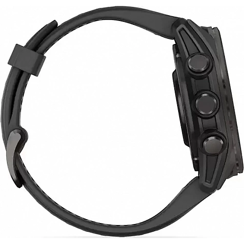 Умные часы Garmin Fenix 8 Sapphire 43мм (титановый угольно-черный DLC, пепельно-серый ремешок)