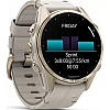 Умные часы Garmin Fenix 8 Sapphire 43мм (золотистый, серый кожаный ремешок)