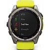Умные часы Garmin Fenix 8 Solar, Sapphire 47мм (титановый, желтый силиконовый ремешок)