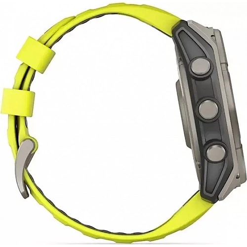 Умные часы Garmin Fenix 8 Solar, Sapphire 47мм (титановый, желтый силиконовый ремешок)