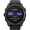 Умные часы Garmin Fenix 8 Solar, Sapphire 51мм (титановый угольно-серый с DLC-покрытием и черным ремешком)