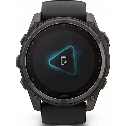 Умные часы Garmin Fenix 8 Solar, Sapphire 51мм (титановый угольно-серый с DLC-покрытием и черным ремешком)