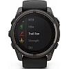Умные часы Garmin Fenix 8 Solar, Sapphire 51мм (титановый угольно-серый с DLC-покрытием и черным ремешком)