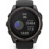 Умные часы Garmin Fenix 8 Solar, Sapphire 51мм (титановый угольно-серый с DLC-покрытием и черным ремешком)