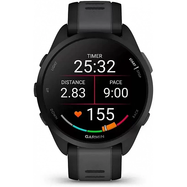 Умные часы Garmin Forerunner 165 (черный/сланцево-серый)