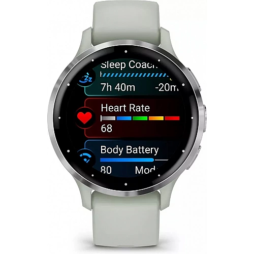 Умные часы Garmin Venu 3S (шалфей, с силиконовым ремешком)