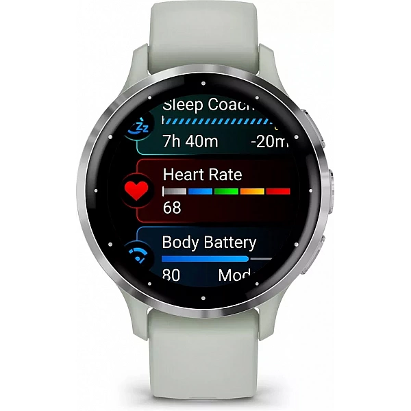 Умные часы Garmin Venu 3S (шалфей, с силиконовым ремешком)