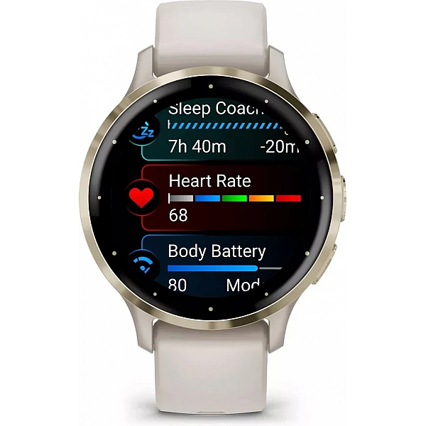 Умные часы Garmin Venu 3S (слоновая кость, с силиконовым ремешком)