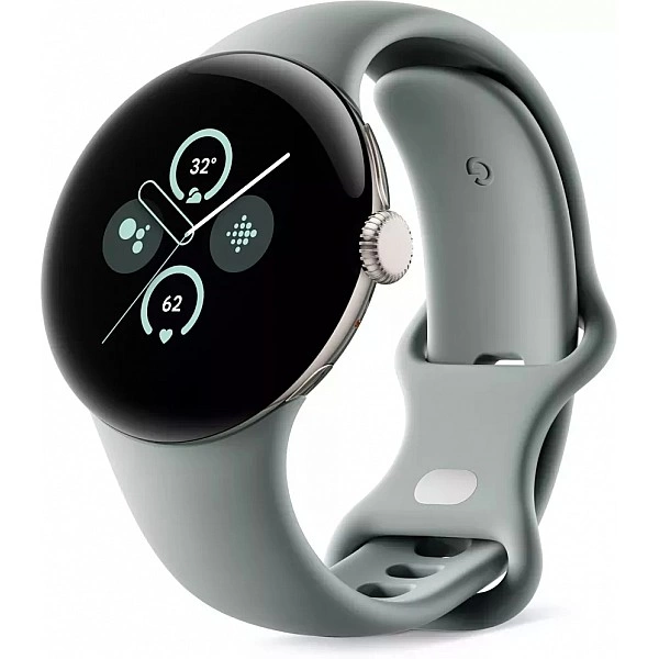Умные часы Google Pixel Watch 2 LTE (золотистый шампань/лесной орех, спортивный силиконовый ремешок)