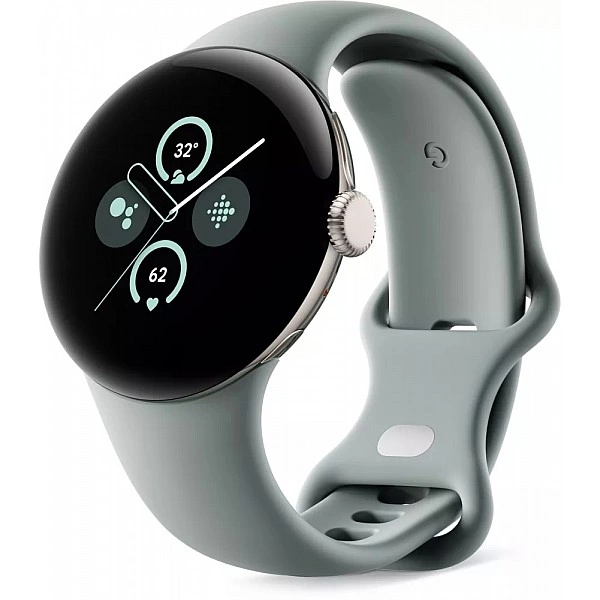 Умные часы Google Pixel Watch 2 (золотистый шампань/лесной орех, спортивный силиконовый ремешок)