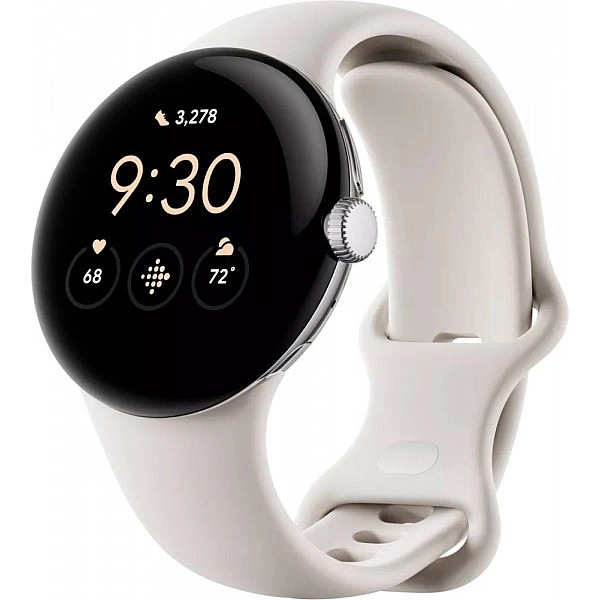 Умные часы Google Pixel Watch (глянцевый серебристый/мел)