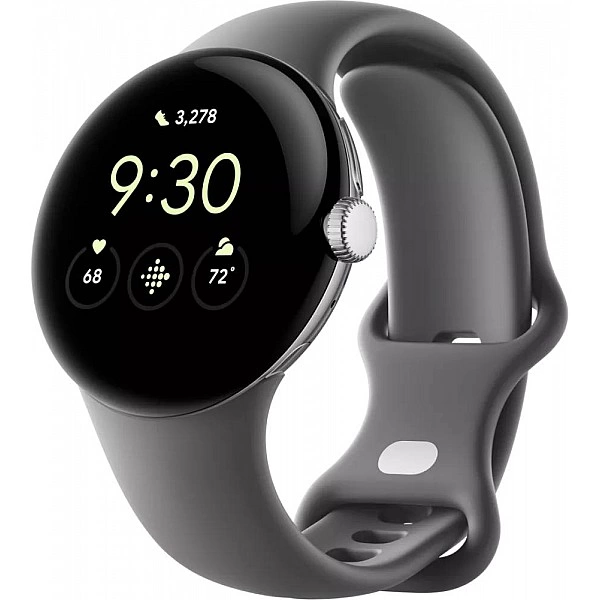 Умные часы Google Pixel Watch (глянцевый серебристый/угольный)