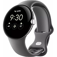 Умные часы Google Pixel Watch LTE (глянцевый серебристый/угольный)