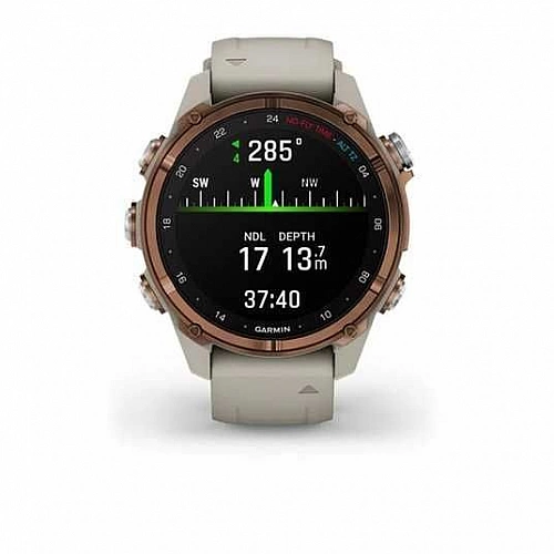Умные часы Garmin Descent Mk3i 43мм (бронзово-серый титан, с серым силиконовым ремешком)