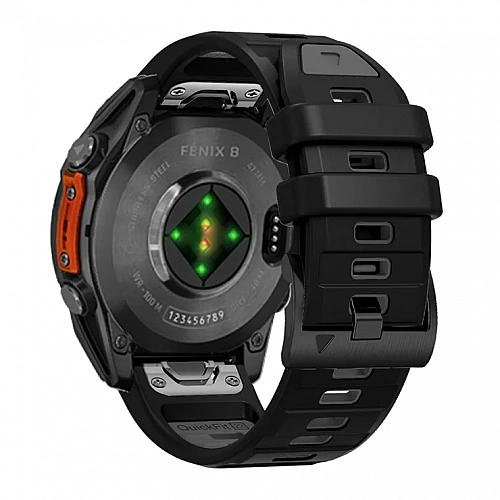 Умные часы Garmin Fenix 8 47мм (серый, черный силиконовый ремешок)