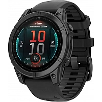 Умные часы Garmin Fenix 8 E 47мм (серая сталь, черный силиконовый ремешок)
