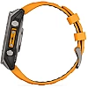 Умные часы Garmin Fenix 8 Sapphire, Titanium 47мм (светло-серый, оранжевый силиконовый ремешок)