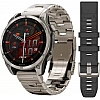 Умные часы Garmin Fenix 8 Sapphire, Titanium 47мм (светло-серый, титановый ремешок)