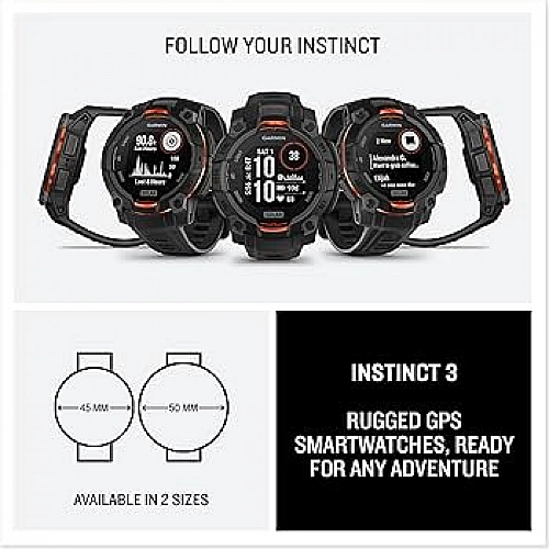 Умные часы Garmin Instinct 3 45 мм (черный)