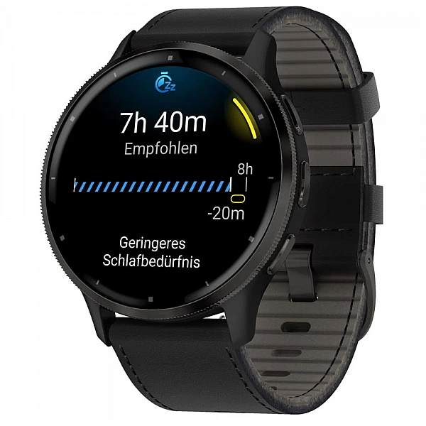 Умные часы Garmin Venu 3 (черный, с кожаным ремешком)