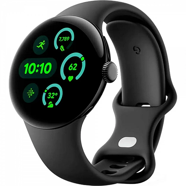 Умные часы Google Pixel Watch 3 41 мм (черный матовый/обсидиан, спортивный силиконовый ремешок)