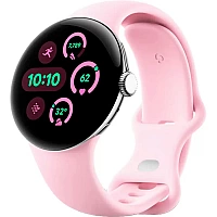 Умные часы Google Pixel Watch 3 41 мм (полированное серебро/розовый кварц, спортивный силиконовый ремешок)