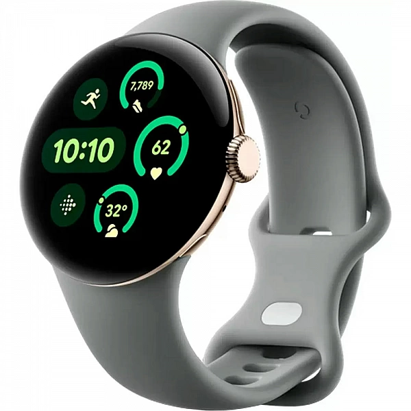 Умные часы Google Pixel Watch 3 41 мм (золотистый шампань/лесной орех, спортивный силиконовый ремешок)